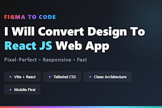 convert figma to react js, vite, and tailwind CSS perfectly