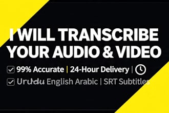 transcribe audio to text and add subtitles in english and urdu