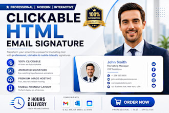 make clickable HTML email signature for gmail outlook apple mail and mac