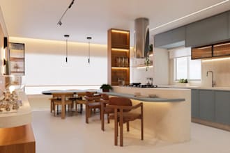 remodel apartment interior, architect 3d rendering, open kitchen,cgi living area