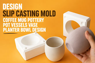 design slip casting mold coffee mug pottery pot vessels vase planter bowl design