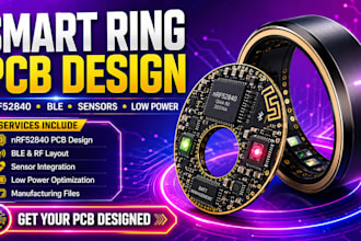 design smart ring pcb with nrf52840, ble, sensors and low power firmware