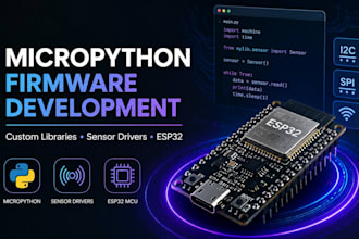 build custom micropython libraries sensor drivers firmware for esp32 mcu devices