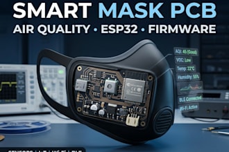 design smart mask pcb with air quality sensors esp32 and embedded firmware