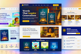 build author website, book author website, children book, ebook landing page