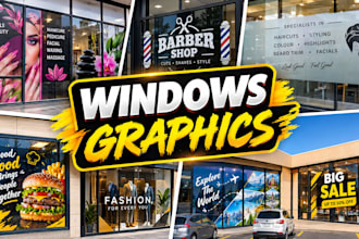 do 3d mockup design, window graphics, shopfront or storefront, signboard design