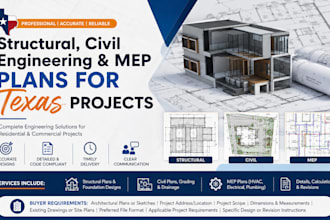 design structural civil engineering and mep plans for texas projects