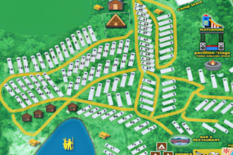 design a custom festival map, event map and venue map for event navigation