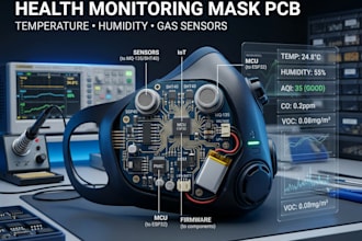 build health monitoring mask pcb with temperature humidity and gas sensors