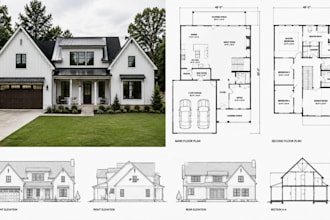 design residential house plans, architectural floor plans and cad drawings