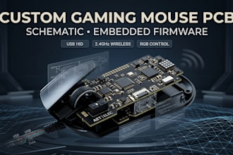 design custom gaming mouse pcb, schematic and embedded firmware