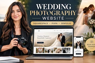 design portfolio wedding photography website on squarespace, pixpa or zenfolio