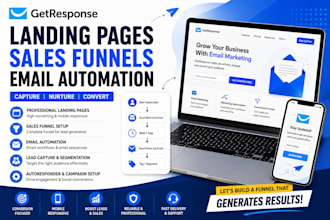 build getresponse landing page sales funnel and email automation