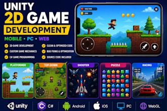 build mobile game development unity 2d 3d game for android and ios web game