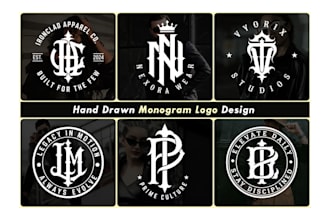 create hand drawn custom professional monogram logo design