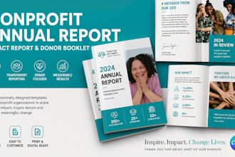 design professional nonprofit annual report impact report and donor booklet