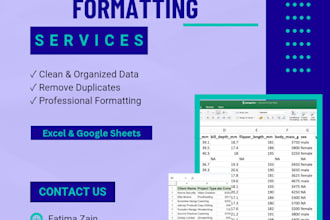 clean and format data in excel or google sheets