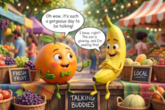 create viral ai talking fruit talking object 3d animation tiktok, youtube videos