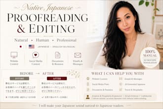 proofread and edit your japanese naturally as a native japanese speaker