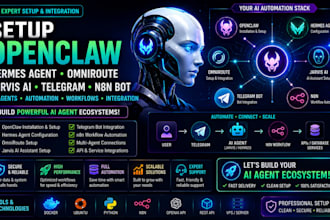 setup openclaw hermes agent omniroute jarvis ai telegram n8n bot
