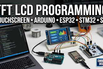 program tft lcd touchscreen, arduino, esp32, stm32, spi and display drivers
