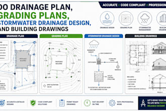 do drainage plan, grading plans, stormwater drainage design, and building plans