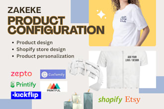 zakeke product customization and configurator for shopify, woocommerce or stores