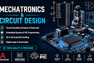 design mechatronics circuits, embedded systems, autocad drawings