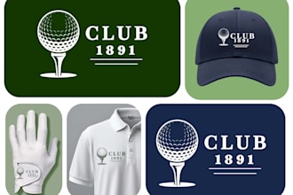 make a luxury golf club brand identity, brand kit and logo design