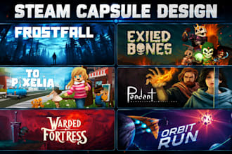 design custom game key art, steam capsule art and store page banner