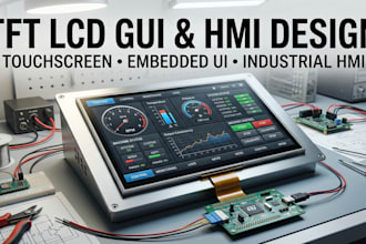 design custom tft lcd gui, hmi touchscreen interface and embedded UI