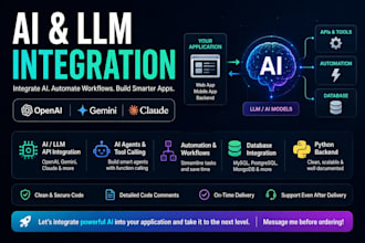 integrate ai,llm apis and intelligent automation into your application