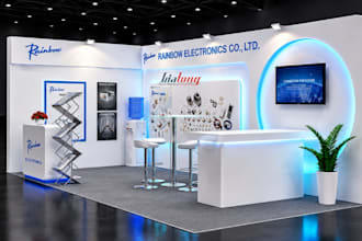design trade show booth, exhibition stand, backdrop, booth graphics and banner