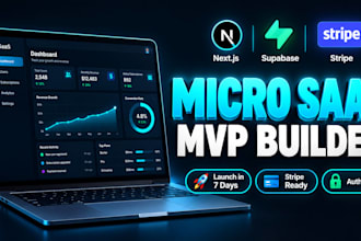 build custom micro saas mvp app with nextjs and supabase