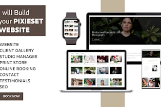 create an pixieset website, photography website, squarespace
