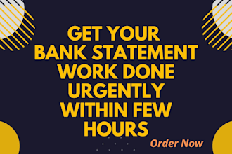 convert bank statements pdf to csv, excel within few hours