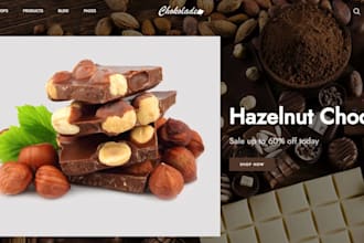 design a modern cake, pastry, bakery and chocolate shop website