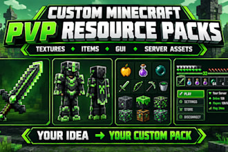 create minecraft pvp resource packs, textures, items, gui and server assets