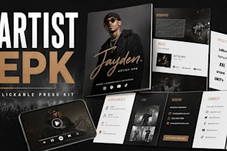 artist epk design electronic press kit music media kits one sheet clickable pdfs