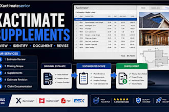create xactimate supplements, estimate review and insurance claim documentation