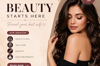 design elegant beauty salon social media post