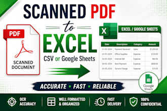 convert bank statement PDF to excel CSV or google sheets