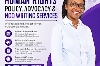 write professional human rights policies, advocacy documents and ngo content