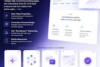 design a landing page and onboarding UI for your ai product