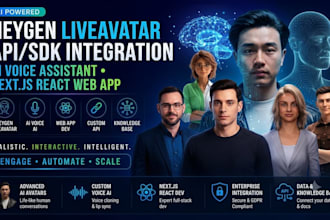 integrate heygen liveavatar API sdk, ai voice assistant, next js react web app