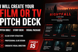 create a film or TV pitch deck and pitch bible