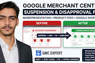 fix gmc and google ads suspension misrepresentation and product feed disapproval