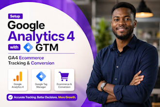 setup google analytics 4 with gtm, ga4 ecommerce tracking and conversion