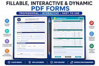 expertly design fillable PDF, interactive PDF and dynamic forms
