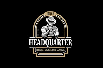 create modern bar, hookah, drinks, bartender, club and nightclub logo design
